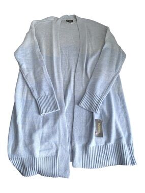 Style & Co Womens 2X Plus Size Turbo Long Open-Front Cardigan Sweater Blue Ombre